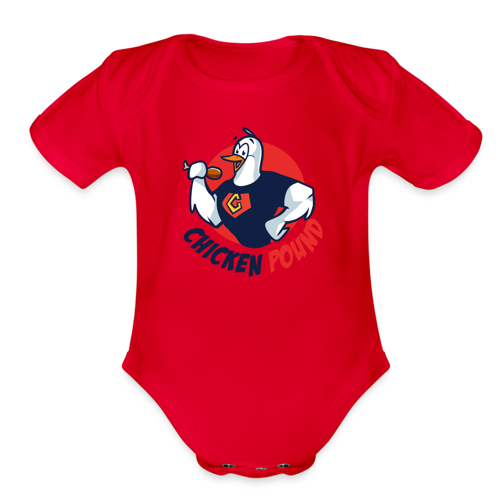 Organic Short Sleeve Baby Bodysuit - red