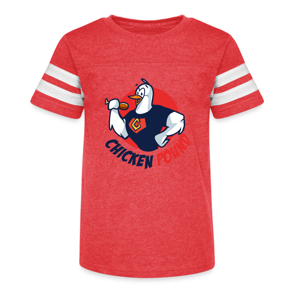 Kid's Football Tee - vintage red/white