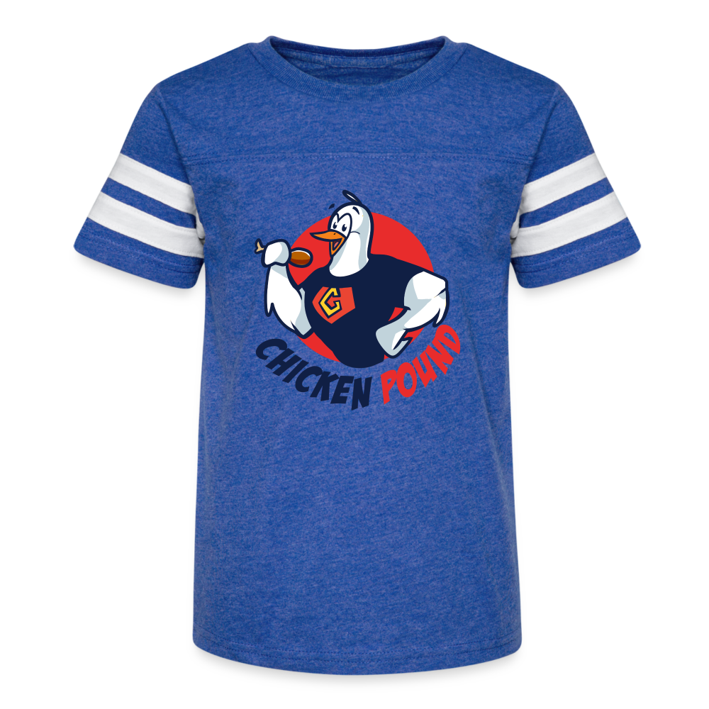 Kid's Football Tee - vintage royal/white